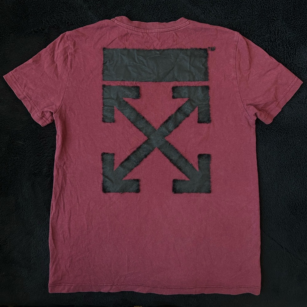 -Off-White Burgundy Cotton Arrows T
-Size XS
